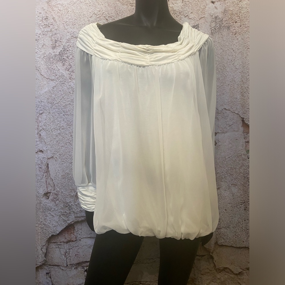 Kate Cooper White Sheer Blouse NEW